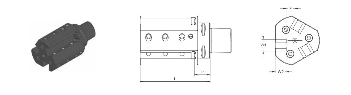 Polygonal T6 STARF312125Y Square Shank Holder (ISO 26623-1) (Compatible with Capto® Style C6)